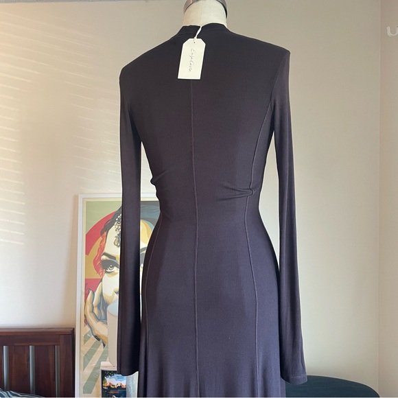 D23 Enza Costa Silk Rib Paneled Flare Dress - Picture 7 of 8